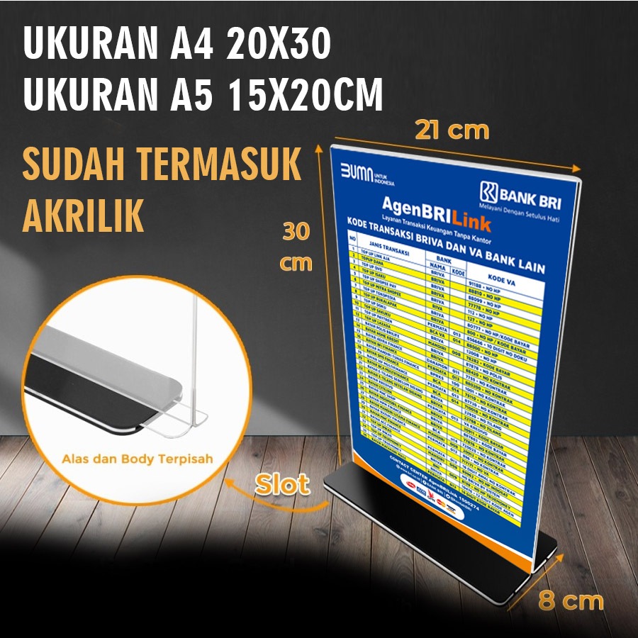 

AKRILIK + STIKER VINYL KODE TRANSAKSI BRIVA