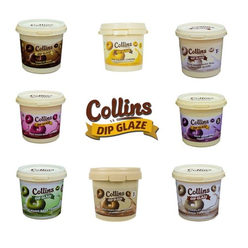 

Collins Dip Glaze Aneka Rasa (1kg) / Glaze Collins Topping Donat Roti Bakar