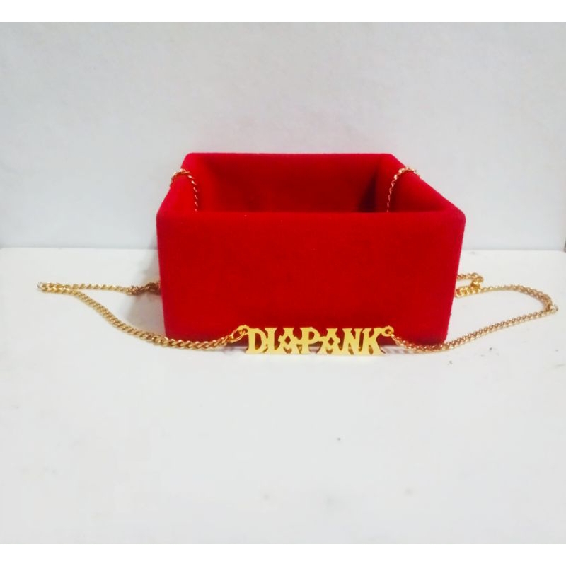 kalung ukir nama anak anti karat