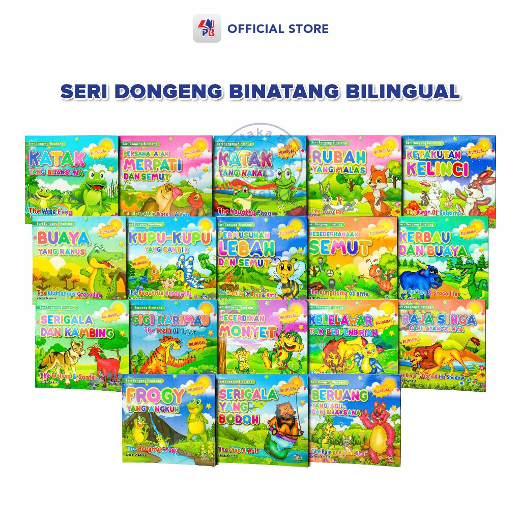 Buku Cerita Anak Bergambar Seri Dongeng Binatang Bilingual ( Indonesia Inggris ) / Nawasena / Nawase