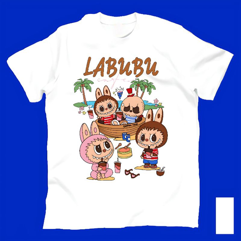 Kaos Baju Tshirt Custom Anak Perempuan Wanita Cewek Laki Laki Cowok Dewasa Gambar Boneka Labubu Mons