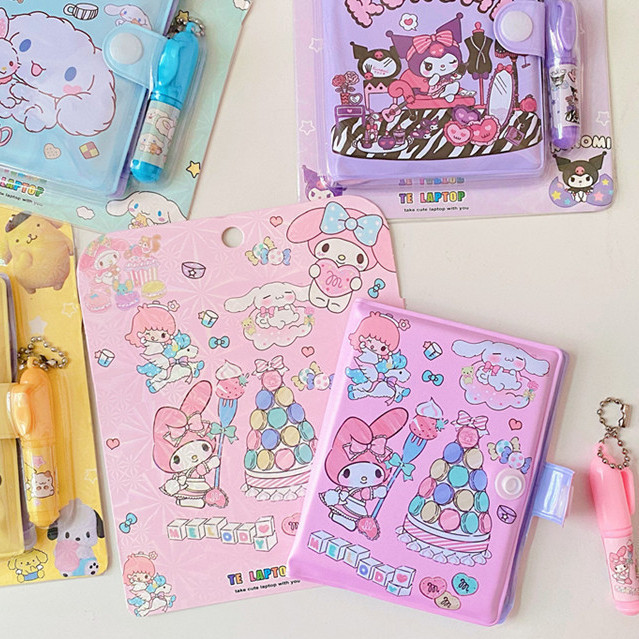 

Mini Klip Note Book and Pen / Set Memo Diary Motif Sanrio / Cute Mini Note Book 2 in 1