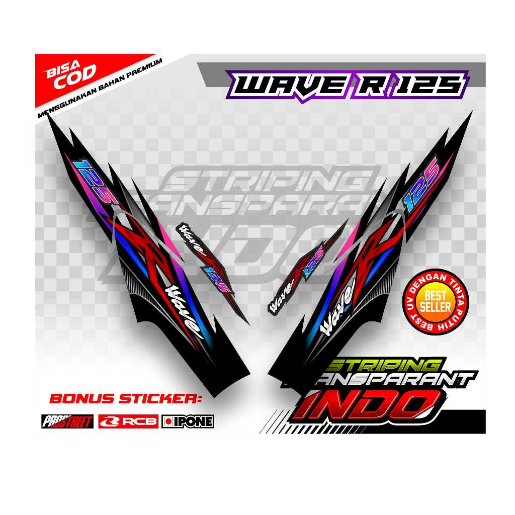 STRIPING VARIASI SUZUKI WAVE R 125 / STICKER LIST VARIASI MOTOR SUZUKI WAVE R 125