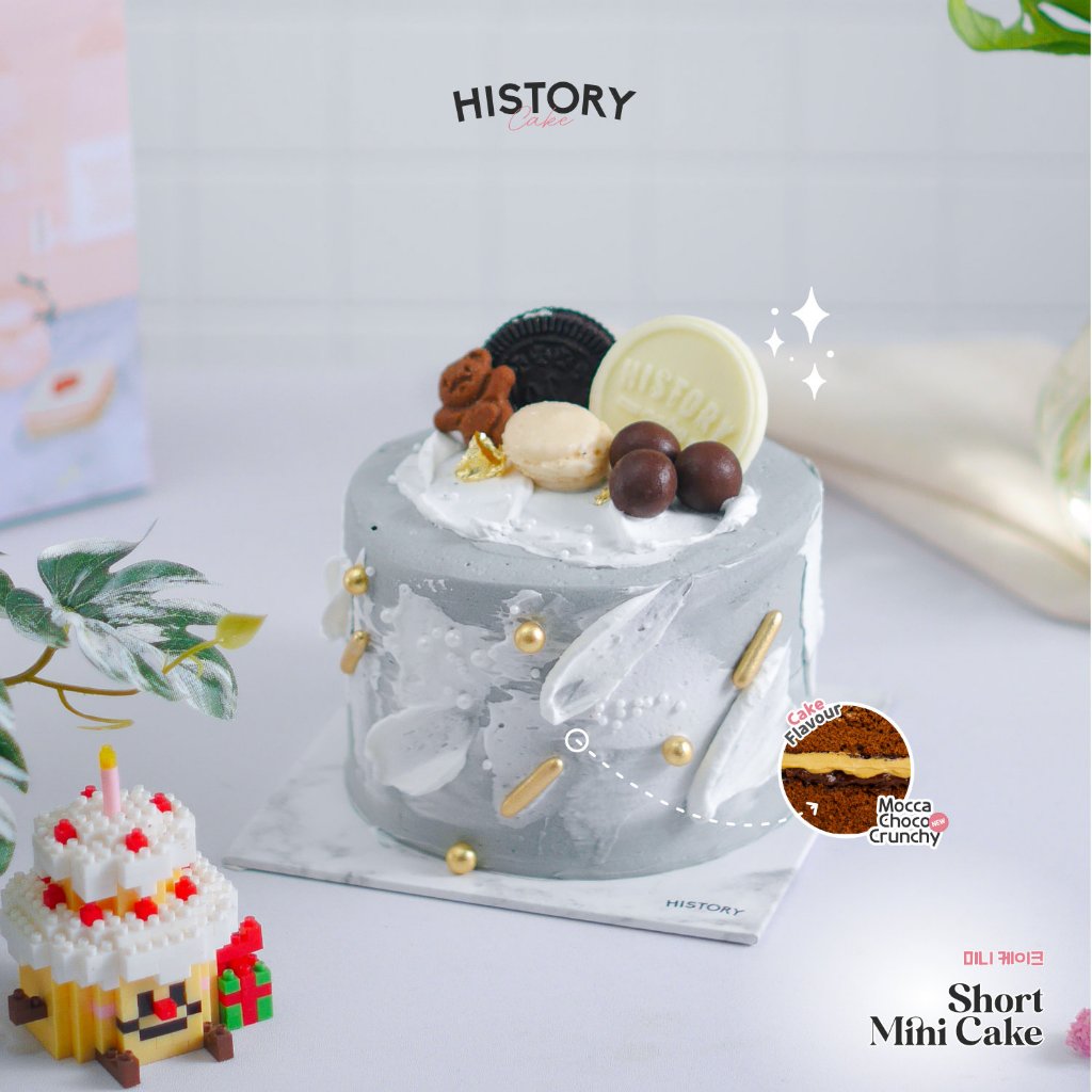 

HistoryCake Kue Tart Ulang Tahun Birthday Cake Mini Rasa Mocca Choco Crunchy Viral Bandung