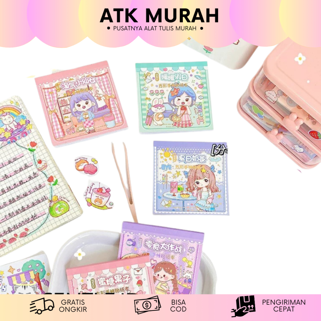 

BUKU STIKER SENMU UK 9,5X9,5 CM YD-FXTZ STICKER FULLCOLOR STIKER JOURNALING LUCU KADO UNIK MURAH TERJANGKAU
