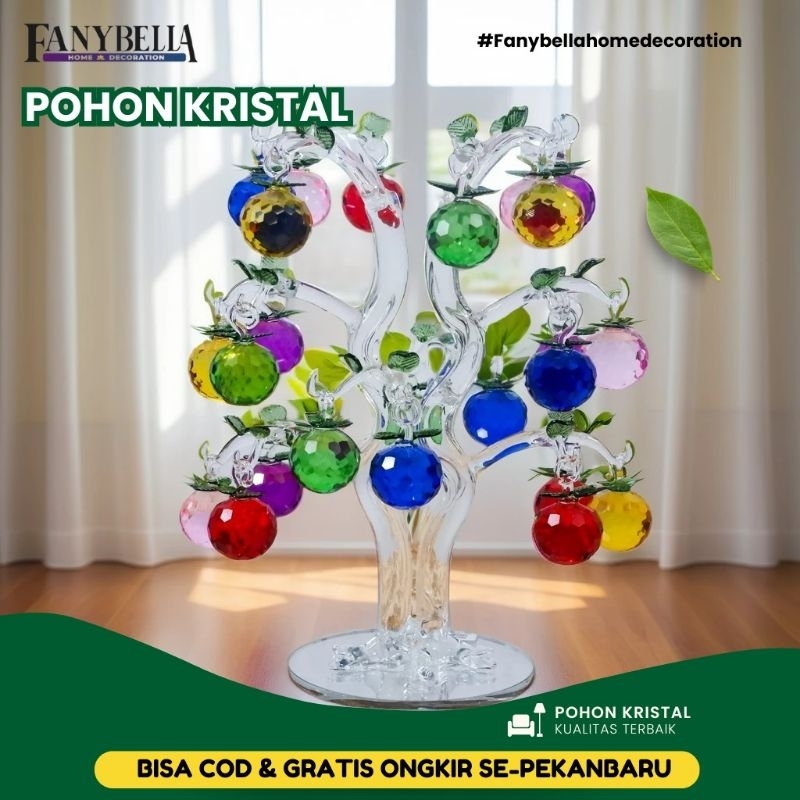 Pajangan Kristal Pohon Kristal Buah Apel Buah Dekorasi Rumah Import