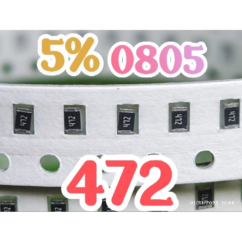 10pcs Chip resistor smd 472 size 0805 4,7k ohm 4.7kohm japan