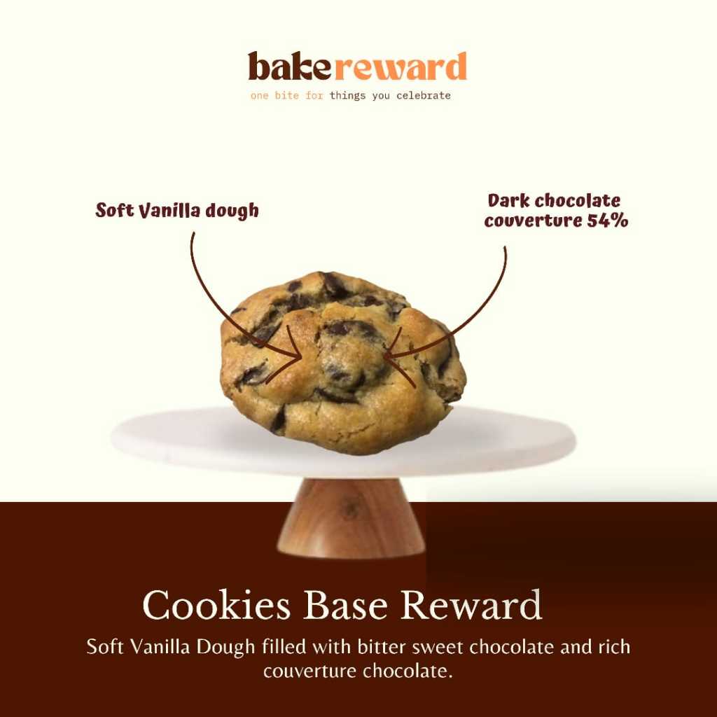 

Cookies Base Reward: The Fatigue By: Bakereward Soft vanilla dough filled with sweet chocolate and rich couverture chocolate.