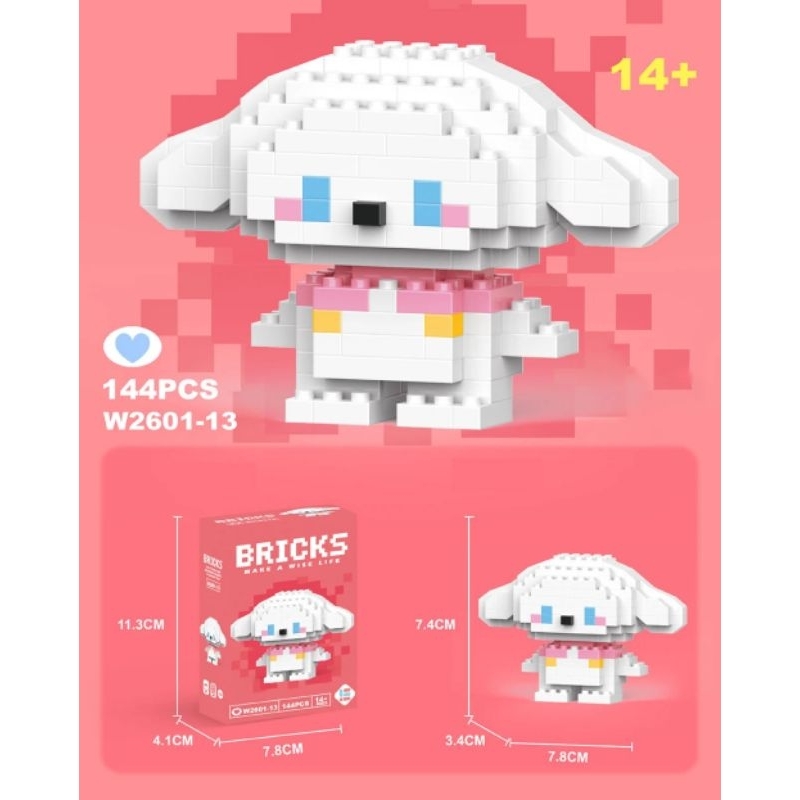 BRICKS Mainan Balok Susun Karakter Cinnamoroll LEGO Figure 144 PCS