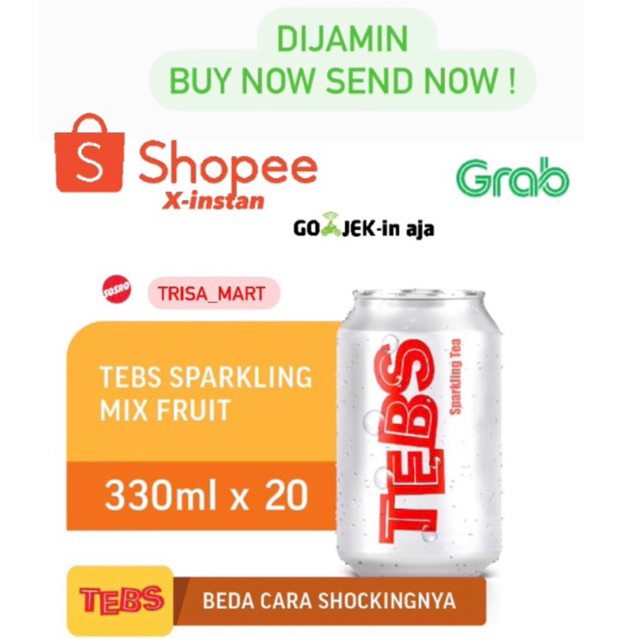 

Tebs sparkling with fruit kaleng 330ml isi 20 pcs