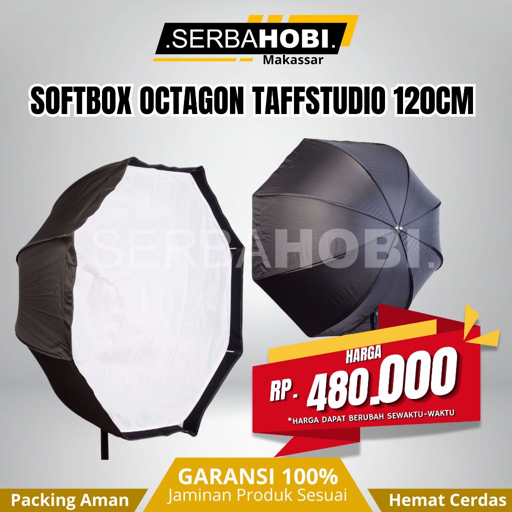 Payung Octagon Softbox Reflektor untuk Flash Speedlight 120CM