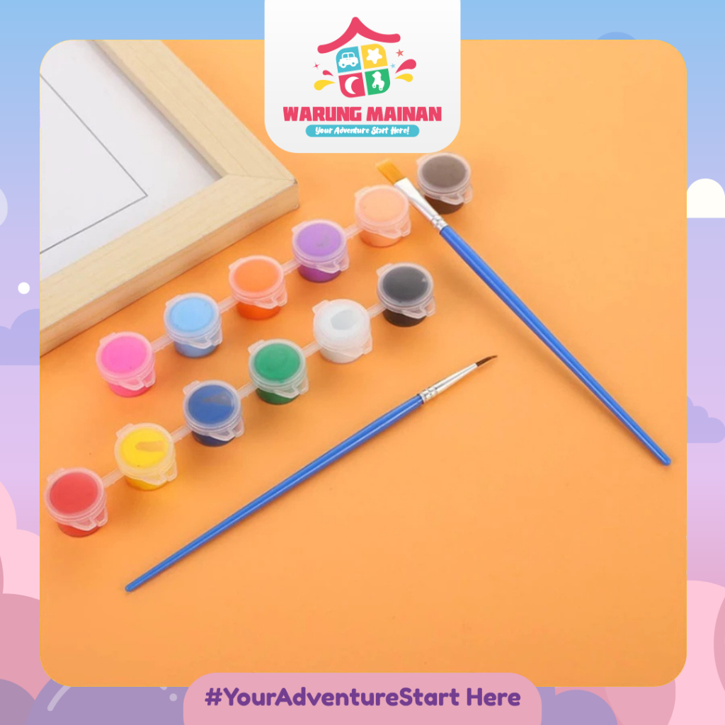 

[WARUNGMAINAN] [ATK25] Acrylic Colour Set 6 Warna 12 Warna - Cat Akrilik Kanvas Lukis Canvas Paint Acrylic Color 3 Ml