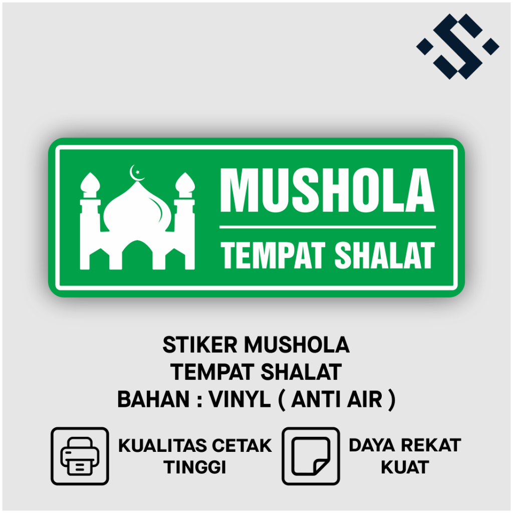 

Sticker Sign Vinyl Anti Air Mushola Tempat Shalat Stiker Marka Masjid