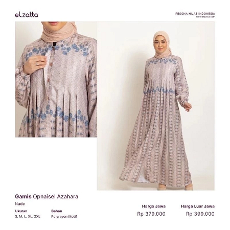 ELZATTA Gamis Opnaisel Azahara - Fashion Muslim Dress Gamis Wanita Elzatta Best Seller