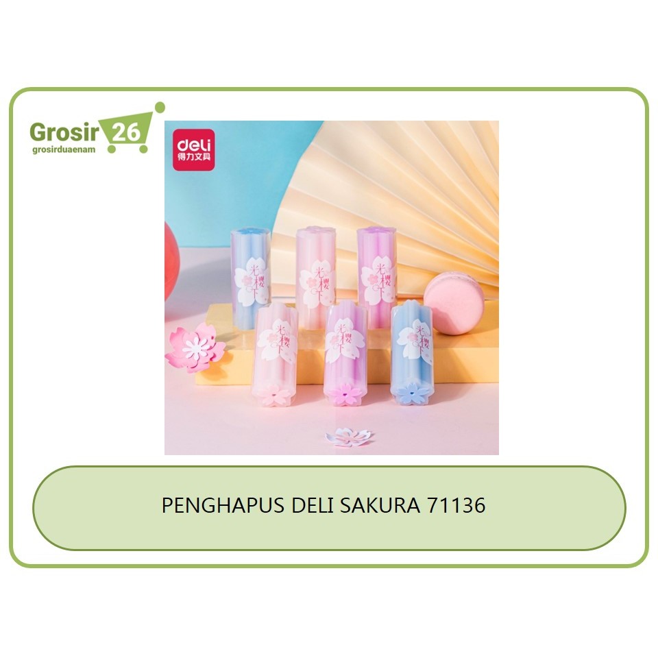 

(4 PCS) SETIP PENGHAPUS ERASER STIP DELI SAKURA 71136 BESAR