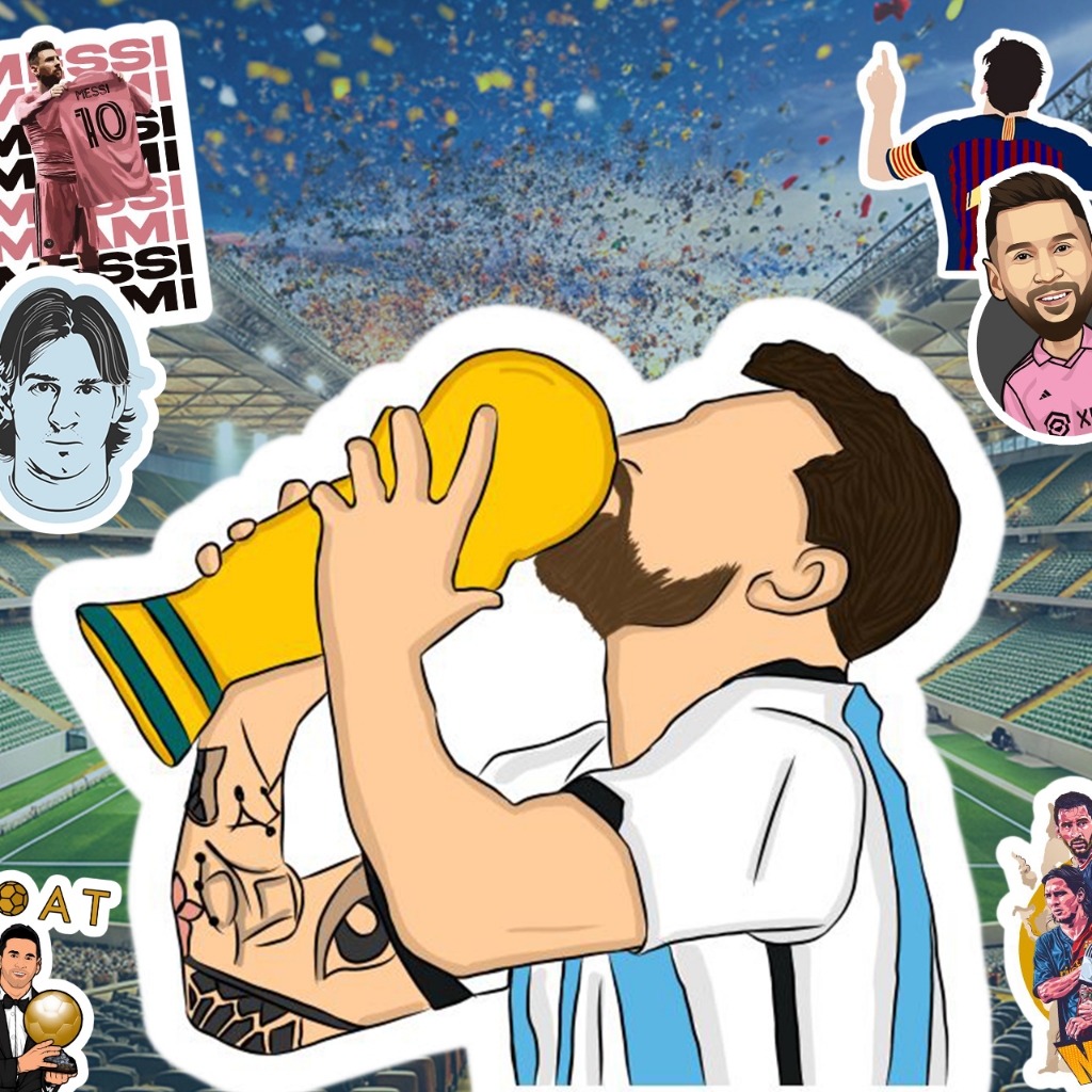 

Stiker Mini Pack Messi 15pcs - Sticker Messi Argentina Bisa untuk Botol, Helm, Handphone HOLOGRAM WATERPOOF Awet Tahan Lama LIONEL MESSI LM10 Vinyl Leonel Messi Lucu Anti Air Untuk Dekorasi Notebook Sepeda Skateboard Handphone DIY