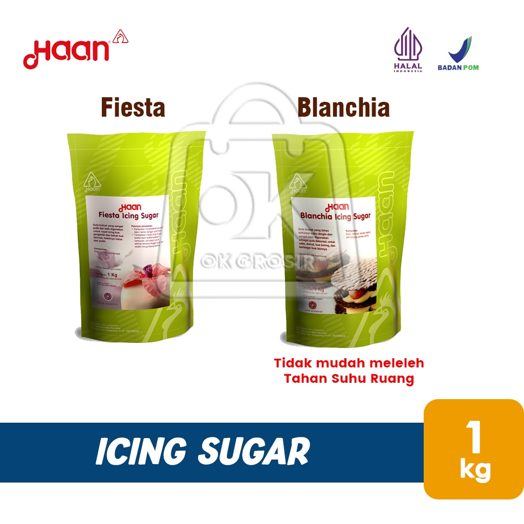 

Haan Icing Sugar / Tepung Gula / Gula Dingin Dekorasi (1kg)
