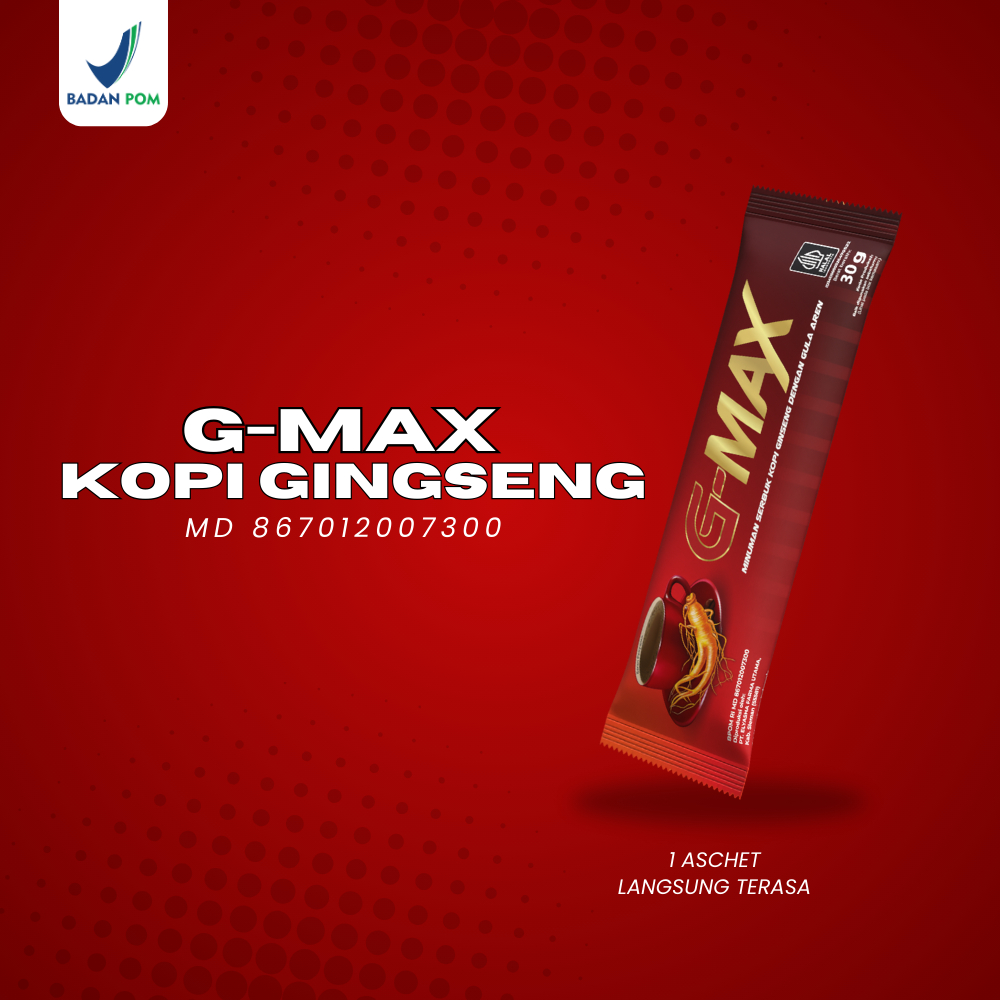 

KOPI G MAX ASLI KOPI GINSENG PENAMBAH STAMINA PRIA TAHAN LAMA AMAN - 1 Sachet @30 Gram