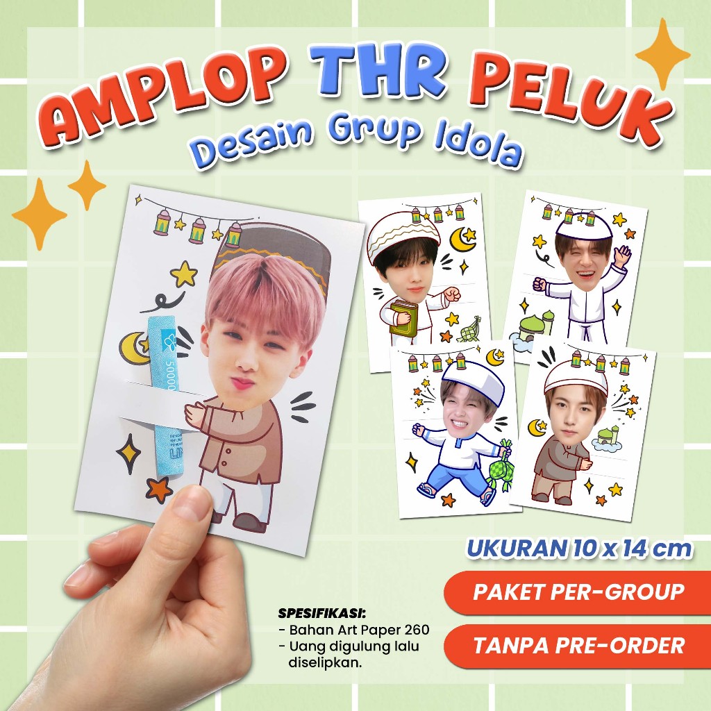 

AMPLOP PELUK - AMPLOP THR UNIK - Amplop Lebaran - Desain Grup Idola KPOP