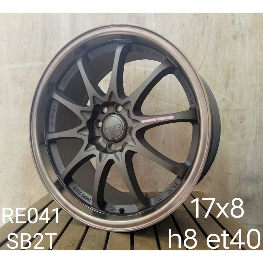 VELG RACING MOBIL MURAH RING 17 RAYS CE28 R17X9 H8X100/114,3 ET40 SEMI MAAT BRONZE