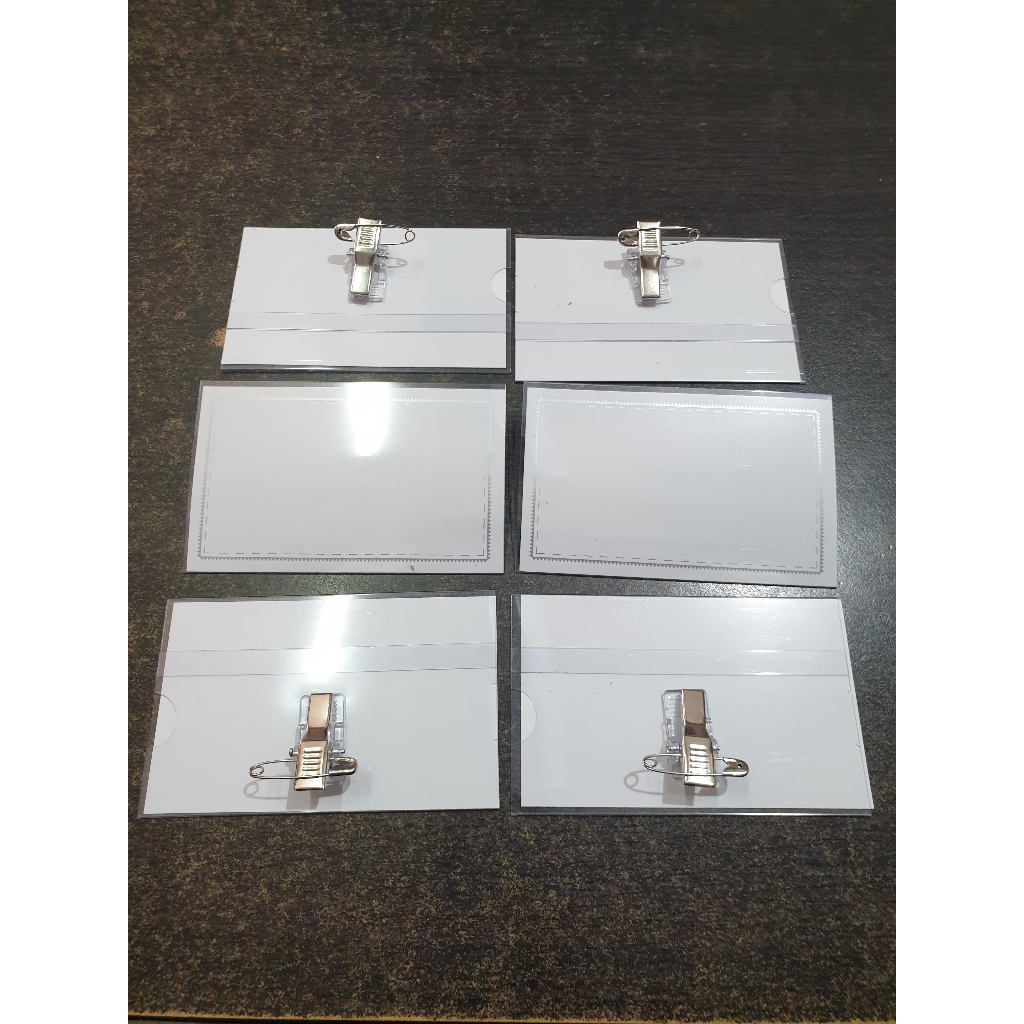 

Name Tag Sakura Dos Biru , ID Card Name Tag Papan Nama Dada A+Z 50 pcs