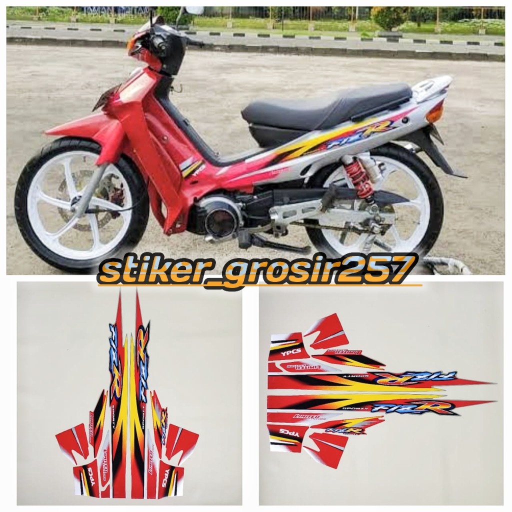 STRIPING STIKER LIS BODY MOTOR F1ZR FIZ R LIMITED EDITION SILVER MERAH STANDAR