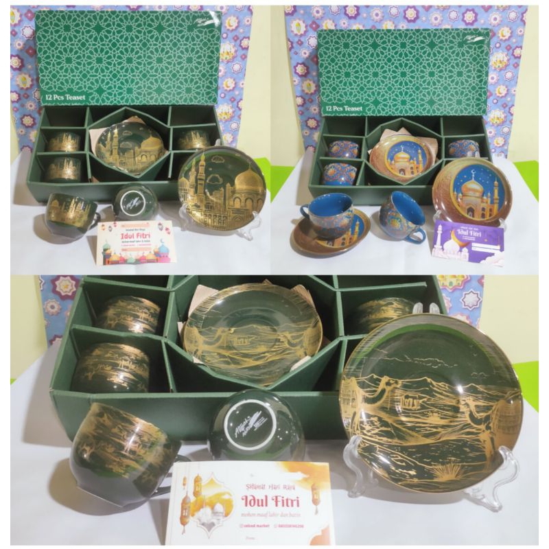 

Hampers TeaSet Lebaran Idul Fitri Cangkir Dan Piring Isi 12 pcs Kado Hadiah Parcel Gift Ramadhan