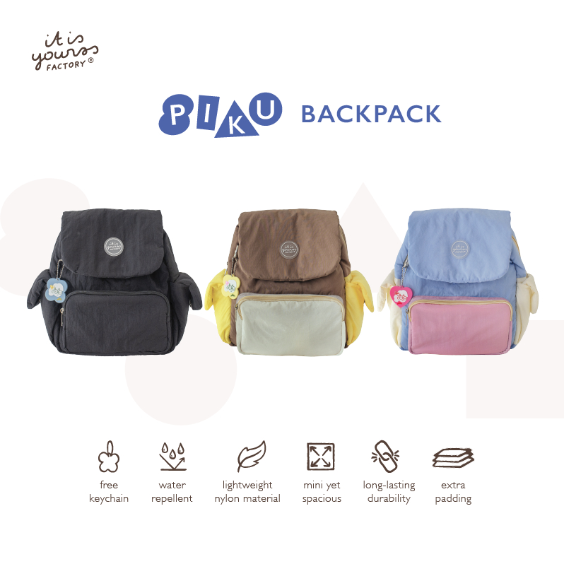 ITISYOURSS PIKU Mini Backpack | Ransel Mini | Ransel Cewe | Ransel Murah | Tas Wanita | Ransel Korea