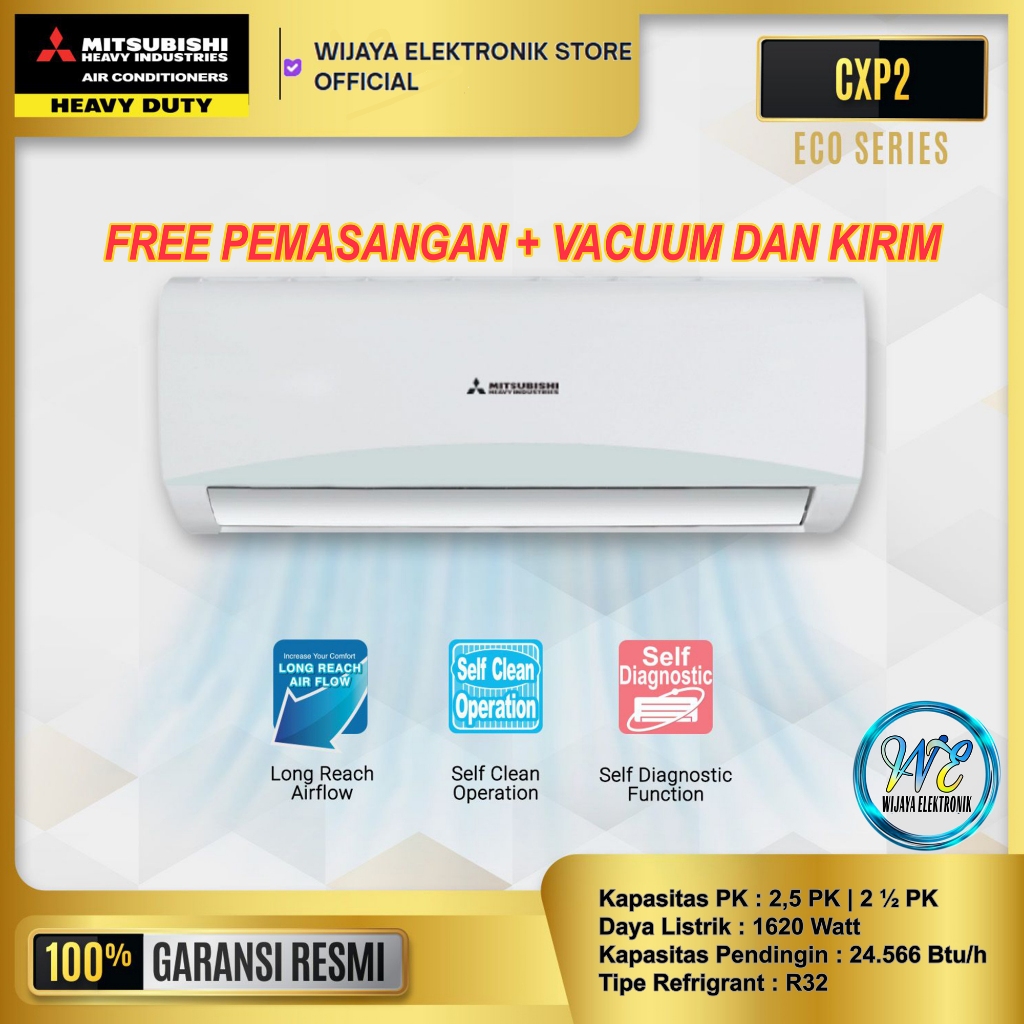 AC Mitsubishi SRK-24CXP + PASANG DAN ANTAR / AC Mitsubishi 2.5 PK SRK24CXP