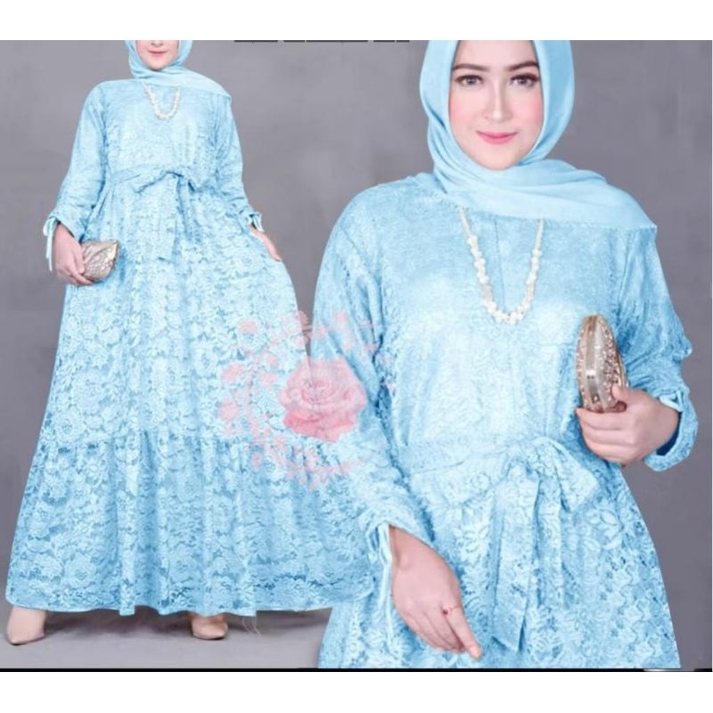 Marita 6 - Gamis dress brukat BIG SIZE JUMBO M L XL 2XL 3XL 4XL 5XL premium ootd lebaran fashion mus