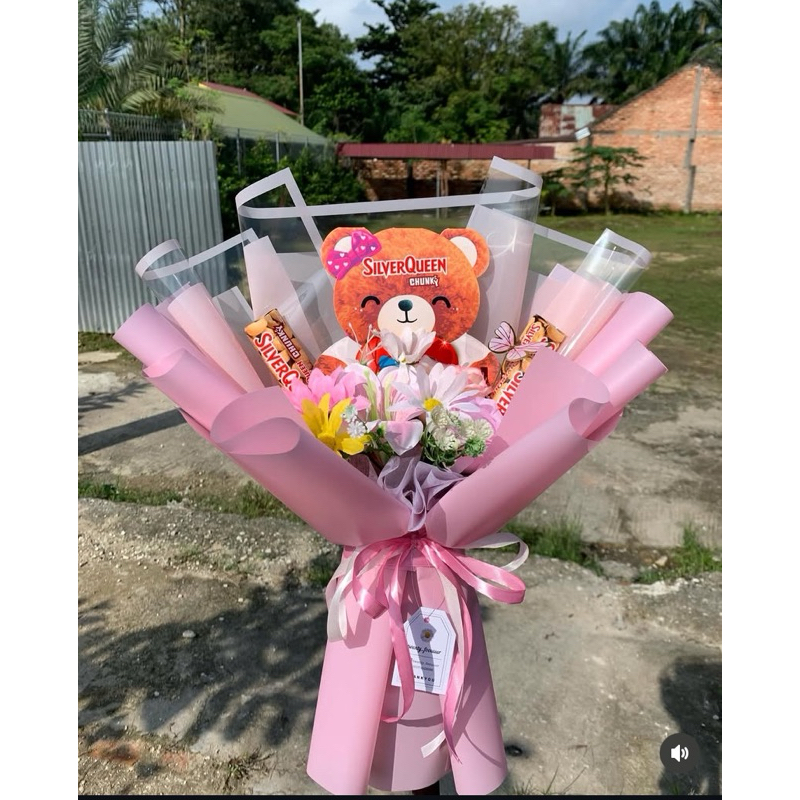 

Buket Coklat | buket silverquen mix bunga