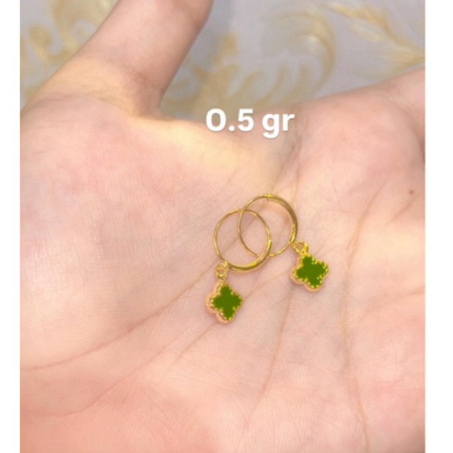 anting ring bunga anak anting ring bunga emas muda anting ring anak emas muda setengah gram