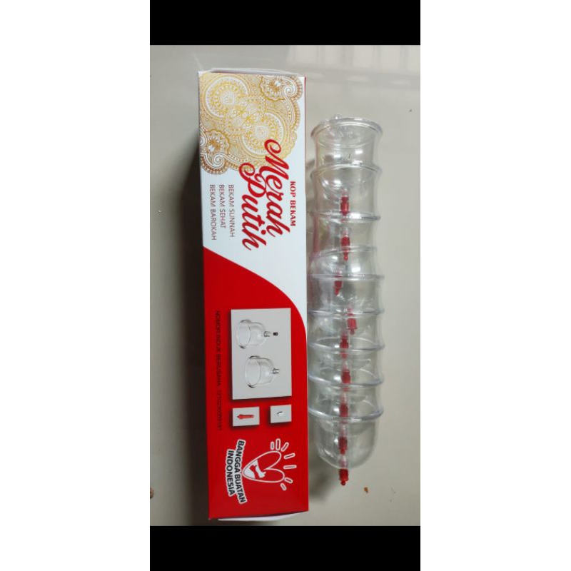 kop Bekam merah putih isi 9