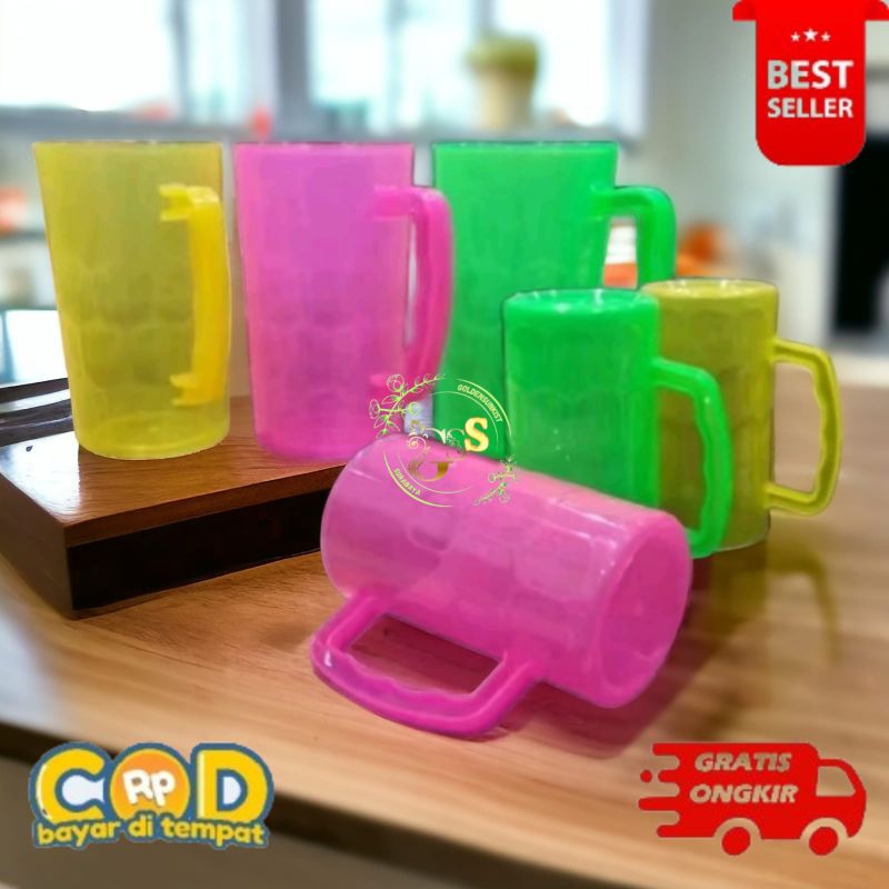 [GS] Gelas Soda besar/gelas gagang plastik