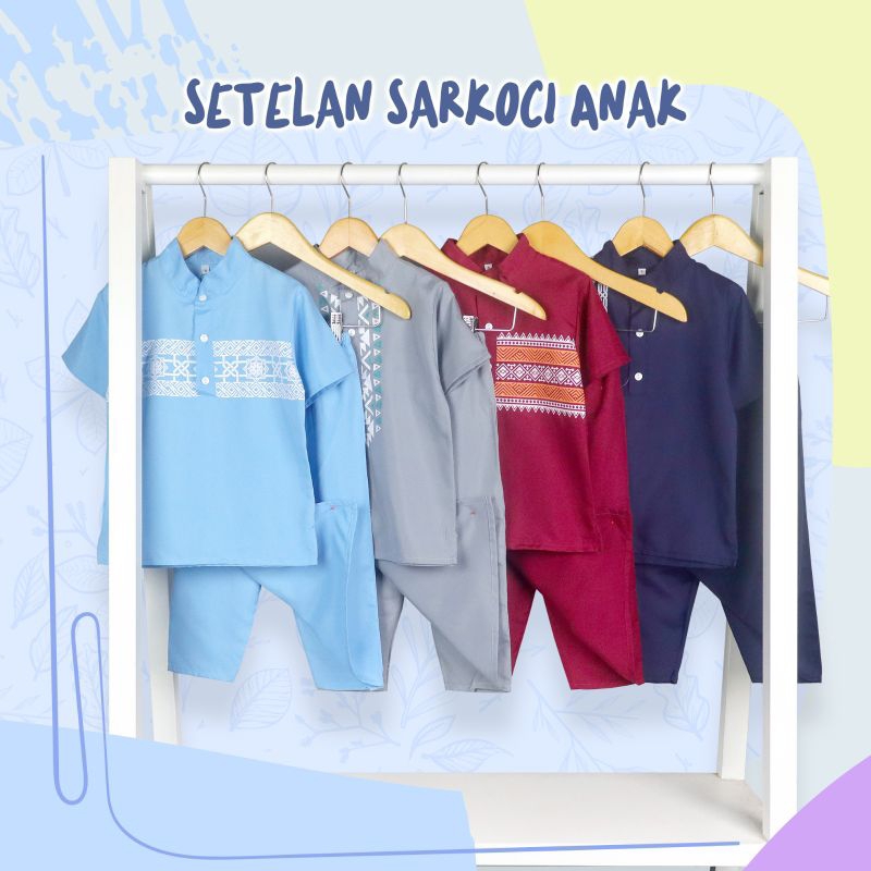 BAJU SET KOKO CELANA SARUNG ANAK SARKOCI