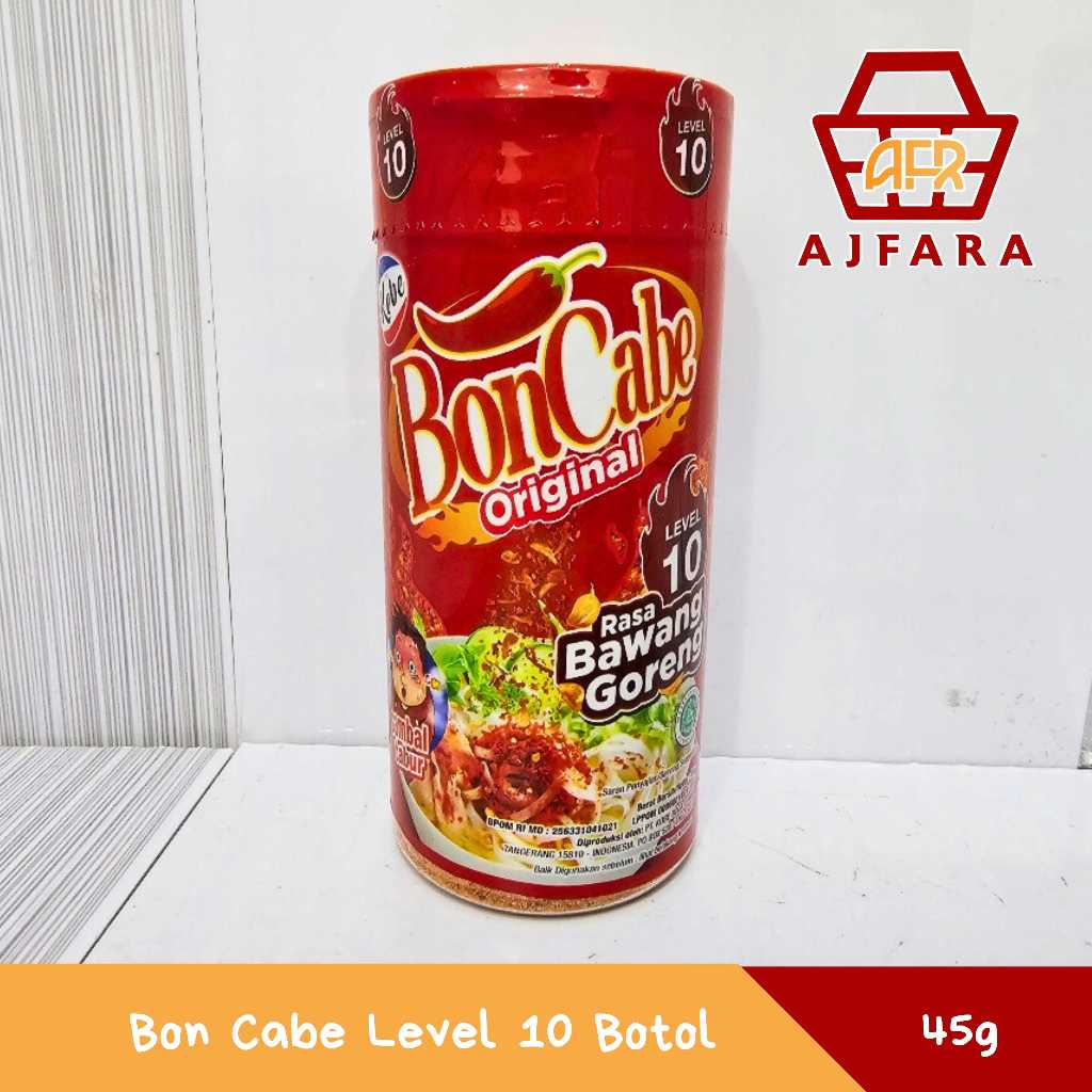 

Bon Cabe Level 10 Botol 45g/Bon Cabe Level 15 Botol 45g/Bon Cabe Level 30 Botol 40g/Bon Cabe Level 50 Botol 30g