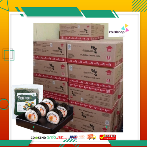 

1 Dus isi 20 Pack x 50 Lembar Java Sushi Nori HALAL Seaweed Rumput Laut Sushi