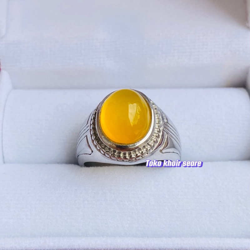 CINCIN BATU CEMPAKA KUNING ASLI BATU ALAM
