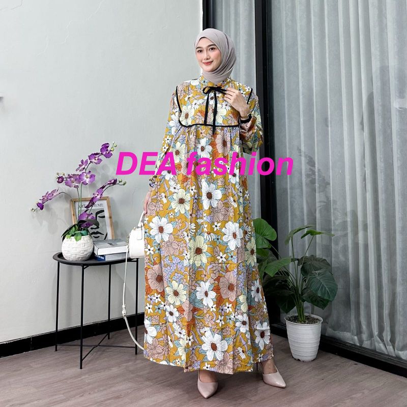 GAMIS PITA RAYON PREMIUM MOTIF BUNGA TERBARU/ GAMIS PITA JUMBO BUMIL BUSUI FRIENDLY KEKINIAN MOTIF B