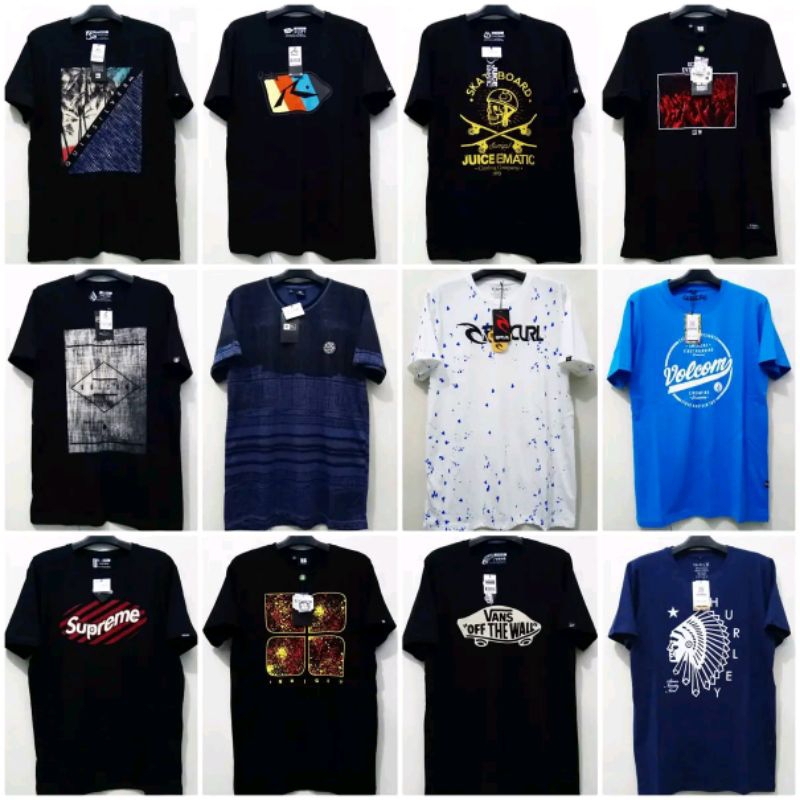 1LUSIN(12PCS) KAOS DISTRO PRIA WANITA BAHAN ADEM