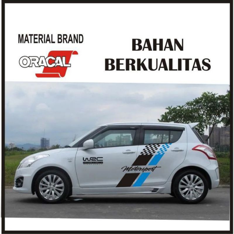 Sticker mobil Suzuki swift sticker list terlaris mobil Suzuki swift Motorsport stiker mobil swift