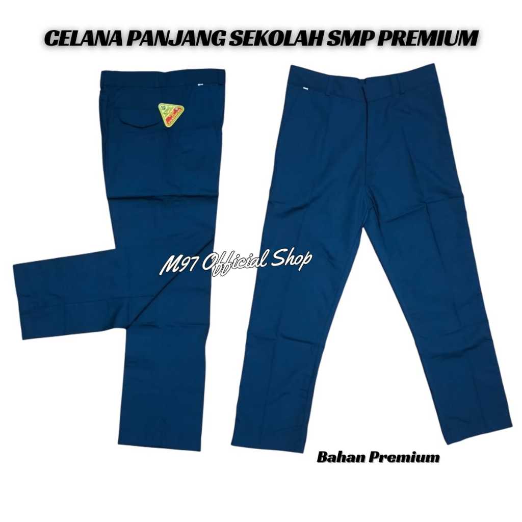 Celana Biru SMP Panjang Premium Celana Biru SMP Seragam Sekolah SMP Laki Celana Panjang SMP Biru
