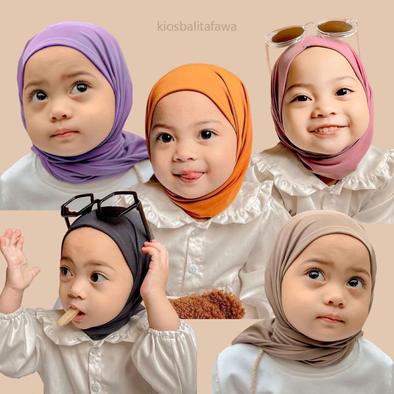 JILBAB INSTAN ANAK SEGITIGA JERSEY 0-3 TAHUN / JILBAB ANAK PEREMPUAN TERBARU / JILBAB ANAK PEREMPUAN
