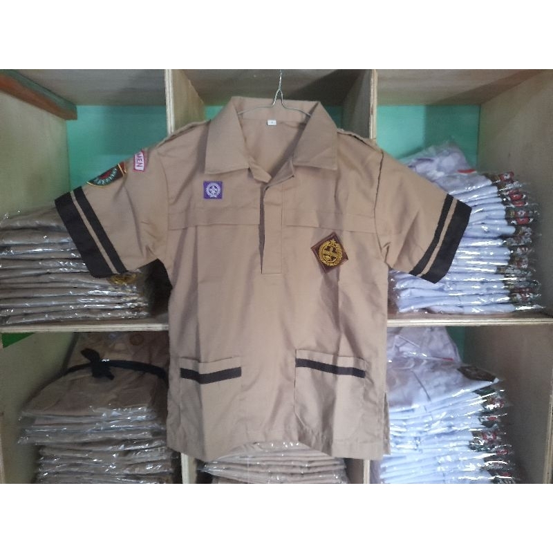 Seragam Pramuka Siaga SD laki-laki bahan oxford premium
