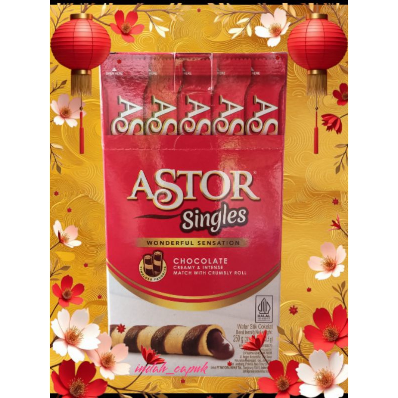 

Astor Singles Wafer Stik Coklat bok Isi 20 pcs