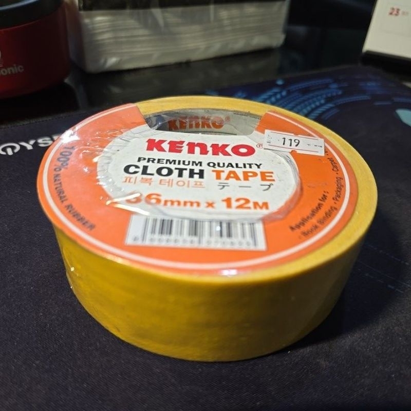 

KENKO CLOTH TAPE KUNING YELLOW 36MM X 12M NATURAL RUBBER PREMIUM QUALITY ORIGINAL
