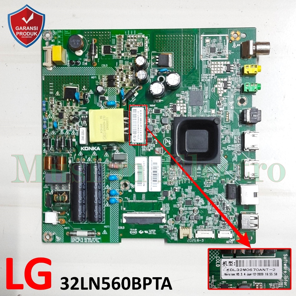 Mainboard LED TV SMART DIGITAL LG 32LN560BPTA 32LN560