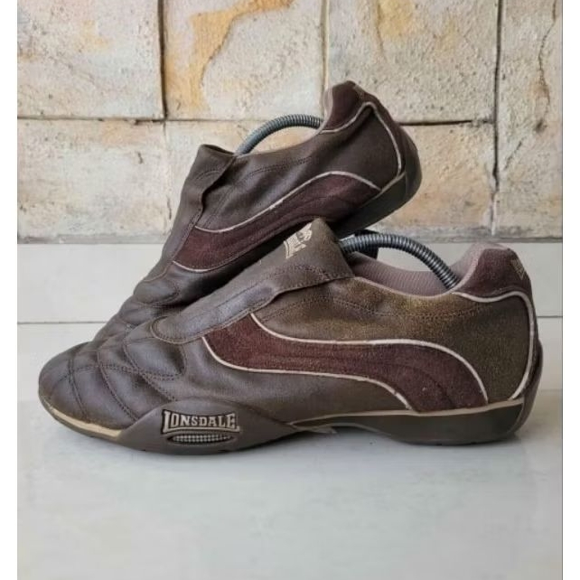 Lonsdale Sepatu Slip-On Kulit Pria Coklat
