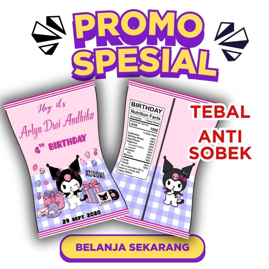 

Pouch snack jumbo Pouch snack ultah Pouch giant snack ulang tahun