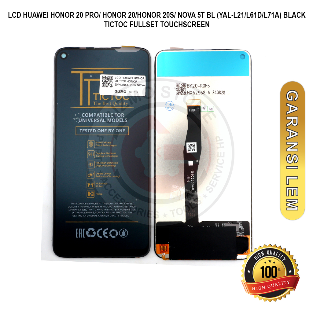 【ORIGINAL】LCD TOUCHSCREEN   HUAWEI HONOR 20 PRO/ HONOR 20/HONOR 20S/ NOVA 5T BL (YAL-L21/L61D/L71A) 